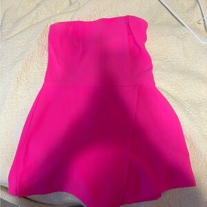 Hot pink strapless romper